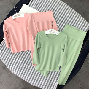 Baby Dralon Seamless One-Year-Old Baby Pajamas Spring Autumn and Winter Thick Warm Long Sleeves Children Homewear Suit
