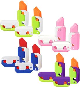 Miumiu 3D Printing Fidget Toys Knife for for Kids Adults Anxiety Stress Relief Toy Gravity Plastic Carrot Knife Toys Gifts