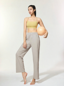 Imported Cool Feeling Split Design Drawstring Leisure Workout Pants