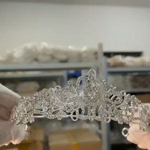 Wedding Bridal Princess Austrian Crystal Prom Hair Tiara Crown Veil Headband(Ready Stock)