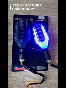 Sein Running Model Garpu Terbaru 2 Warna Lampu Senja Biru & Sein Kuning Universal