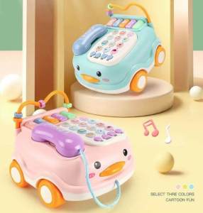 Cartoon Baby Music Cell Phone Toy with light Cartoon Airplane Toys for Learning and Play Early Education Simulation Fixed Phone with Multifunctional Music story machine Car toy Gift for 0-3 Year Old Kids telefon mainan