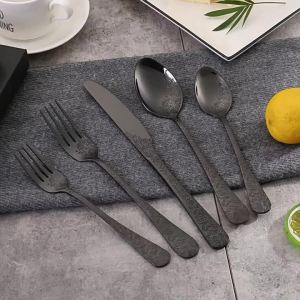 Bộ Dao Kéo Bằng Thép Không Gỉ 16 Món Có Tay Cầm Nổi Bộ Đồ Ăn Thân Thiện Với Môi Trường Bao Gồm Dao Ăn Muỗng Súp Nĩa Muỗng Tráng Miệng Dành Cho 4 Người Dùng