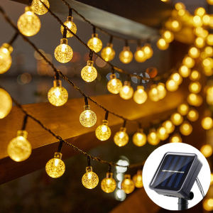 20/50/100 LED Solar String Lights Warm White Outdoor Crystal Globe Lights Waterproof Solar Festoon Fairy Light For Garden