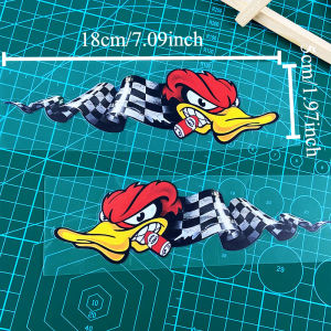 1Pair Angry Duck with Cigar Cartoon Funny Motorcycle Stickers for Motorbike Fuel Tank Scooter Car Window Rear Bumper Vinyl Decal