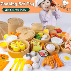 31/84PCS Simulation Steamer Tableware Kitchen Toys Educational Toys Chinese Food Mini Play House Kitchen Set Toys