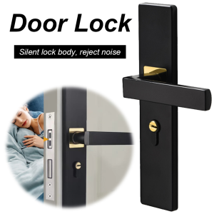 【Homelements】Mechanical Door Lock Split Handle Door Handle Lock with Keys Security Entrance Door Knobs Lock for Bedroom Bathroom