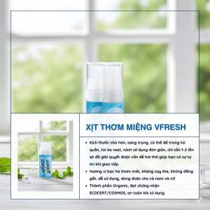 Hộp 6 chai xịt thơm miệng Vfresh bạc hà - Khử mùi nhanh hơi thở thơm mát