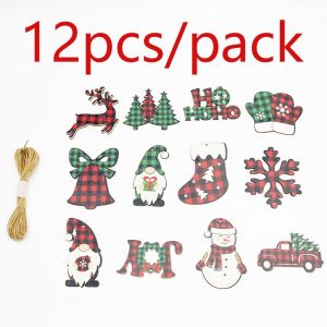(12Pcs/pack)Size 5.1-10Cm Christmas Wooden Dwarf Ornaments Decorations Party Holiday Atmosphere Creation