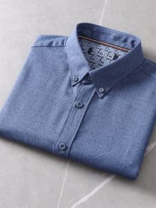 Store 198 Pure Cotton Washed Brushed Shirt Mens Business Commute Casual Spring and Autumn Long Sleeves Bottoming Cotton Shirt