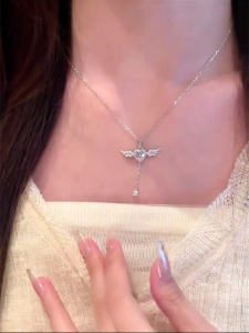 Dây Chuyền Bạc Nguyên Chất Angel Heart 999 Dành Cho Nữ Dây Chuyền Xương Đòn Hình Cánh Tay Nhỏ Quà Tặng Ngày Lễ Tình Nhân Thiết Kế Mới 2025 Dây Chuyền Thời Trang