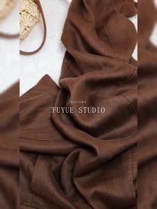 Brown Linen Silk Casual Pants Womens Autumn New Large Size Pear Shape Loose Slimming Floor-Length Wide Leg Long Trousers