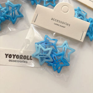 Shiny Blue Star Hair Clip Sweet Girl BB Clip Forehead Clip Concert Styling Hair Accessories Sparkling Pentagon Star Hair Clamp
