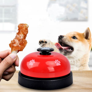 【HATELI】Pet Toy Training Called Dinner Small Bell Footprint Ring Dog Toys For Teddy Puppy Pet Call