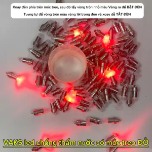 Combo 10 Đèn LED mini CHỐNG THẤM NƯỚC có móc treo màu ĐỎ ko chớp - lý tưởng trang trí cho các bữa tiệc