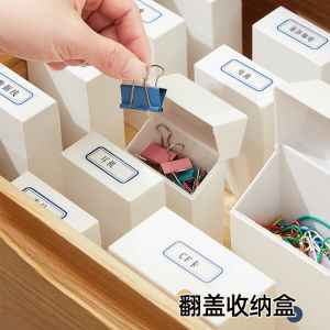 Plastic Home Miscellaneous Items Storage Box with Flip Cover Dustproof Rectangular Single Layer for Everyone Desktop Organizer