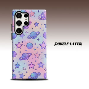 Pastel Space For Samsung Galaxy S26 S25 S24 A56 A36 Dual Layer Luxury Fashion Full Lens Protective Case