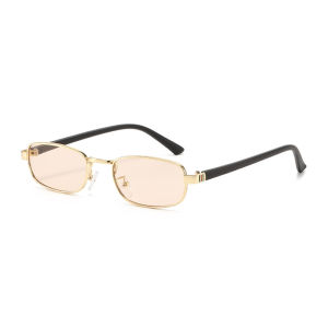 2026 New Small Square Fashion Personality Sunglasses for Men Y2K European & American Trendy Narrow Metal Frame Shades for Women