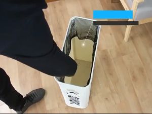 Rolling Laundry Slim Basket with Stand Foldable Organizer on Wheels Tall Thin Dirty Laundry Bin