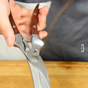 LESTOP Powerful Kitchen Chicken Bone Scissor Steel Handle Kitchen Scissor Chicken Goose Fish Scissor Hollow Handle Chicken Scissor Stainless Steel Multifunctional Scissor
