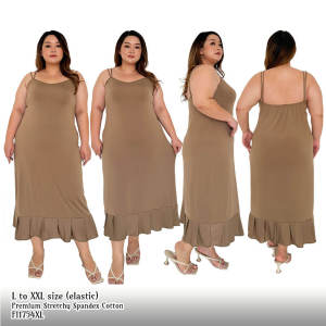 FOLVA Daster Tanktop Dress Wanita Big Size Spandex melar 1754ODR XL
