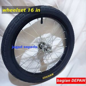 Roda sepeda 16in lengkap / roda sepeda 16 x 1.75 KENDA untuk sepeda anak & dewasa siap pakai depan belakang
