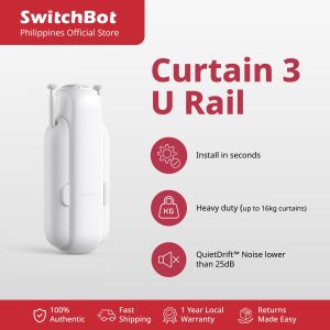 SwitchBot Curtain 3 U Rail - Bluetooth and WiFi (Hub Required) Electric Automatic Curtain Opener Robot Motor Smart Home compatible with Alexa Google Home and Siri/HomeKit
