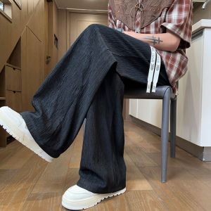 Quần Dài Nam Ice Silk Mùa Hè Mỏng Thoáng Khí Rộng Rãi Ống Đứng 2025 Thương Hiệu Mỹ Thời Trang Quần Dài Ống Đứng