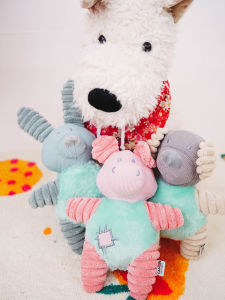 Adorable Pet Toy Camon Original Single Three Fabrics Dog Prefers Patch Series Pig Rabbit Dog Sound Producing Doll