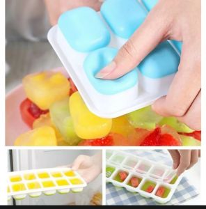 Khay đá silicon có nắp đậy 14 viên đựng đá để tủ lạnh làm thạch rau câu kem hàng cao cấp việt nam