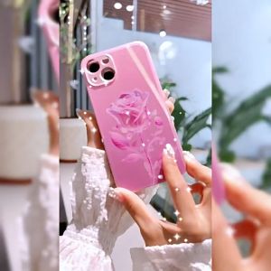 เคส Vivo V40 V50 V30 V29 V27 5G เคส Vivo V50 V40 Lite 5G เคส Vivo V40 V30 V27 Pro เคสโทรศัพท์ลายดอกกุหลาบหรูหรามีสไตล์ INS พร้อมเชือกสายรัดข้อมือปกป้องเลนส์ฝาครอบหลังกันกระแทกแบบรวมทุกอย่าง