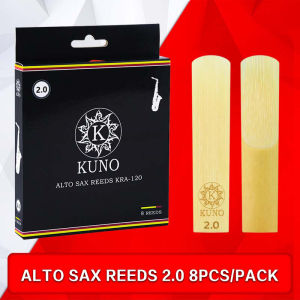 KUNO Alto Saxophone Reed with Reusable Case 2.0/2.5/3.0/3.5(8 PCS )Durable  Affordable Saxophone Reeds Saxophone Accessory
