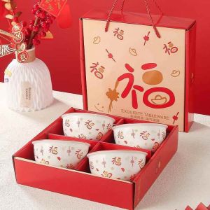 Bohemian Ethnic Style Southeast Asian Indonesian Bowl And Spoon Set Gift Porcelain Colorful Dinnerware Ceramic Craftsmanship