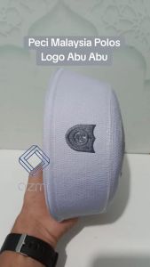 Peci Malaysia Polos Putih Logo Abu Songkok Malaysia