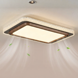 MEIYUANSU | Burr Walnut Look Living Room Luxury Ceiling Fan Light