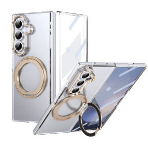 szhaiyu | For Samsung Galaxy Z Fold 8 Ultra Fold 8 7 6 5 4 HD Clear 360° Swivel Bracket Ring Tempered Glass Film Wireless Charge Case