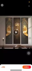 Bộ 3 Tranh Tráng Gương khung Hợp Kim Phật Tranh Thiền Phù Hợp Nơi Trang Nghiệm Yên Tĩnh