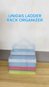 UNIDAS 3 Layer Ladder Display Storage Rack Decoration Display jewelry plastic storage rack Indoor and Outdoor Solid Plastic Rack plastic Multi-layer