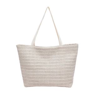 กระเป๋าผ้าไนลอนสไตล์ฤดูใบไม้ผลิและฤดูร้อน กระเป๋าสะพายไหล่แบบทันสมัย ​​กระเป๋าถือสำหรับผู้หญิง กระเป๋าสะพายข้างแบบถักด้วยหญ้า