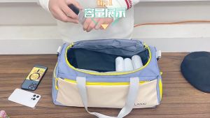 Korean Fashion Travel Bag Dry Wet Separate Gym Bag Women Waterproof Duffel Luggage Bag Sling Shoulder Hand Carry Beg