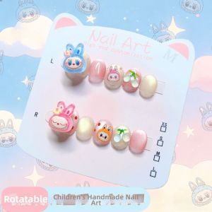 Child-friendly Rotatable Handmade Colorful Dopamine Nails
