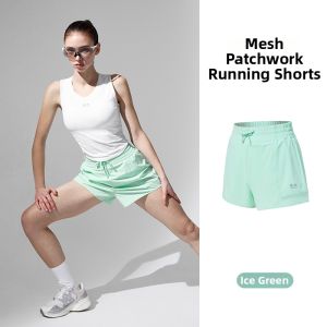 Women Running Fitness Mesh Patchwork Shorts