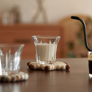 Transparent Glass Coffee Cup Hand-Poured High Temperature Resistance Home Use Water Cup Attractive Ins StyleReusable Matte