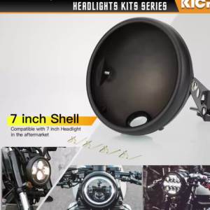 Universal Bucket Shell Lighthouse 7” 7INCH Motorcycle Headlight Cover For LED Headlight Parts Housing Adjustable Mount Bracket