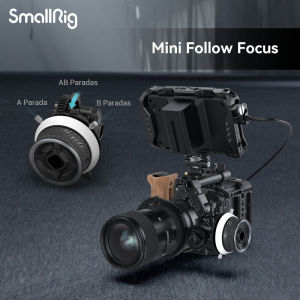 SmallRig Mini Follow Focus with A/B Stops & 15mm Rod Clamp and Snap-on Gear Ring Belt for DLSR Mirrorless Cameras Fits Different Diameter Lenses Up to 114mm F40 3010