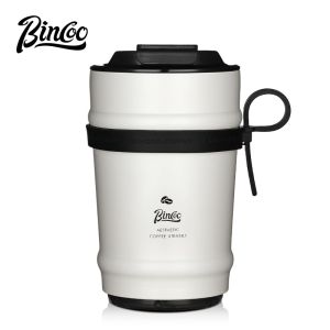 BINCOO Coffee Cup Leak-proof Ceramic Liner Coffee Mug Thermal Tumbler Portable 316 Stainless Steel for Home Office Outdoor Travel and in Car 330ML