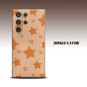 orange star sparkle For Samsung Galaxy S26 S25 S24 A56 A36 Dual Layer Luxury Fashion Full Lens Protective Case