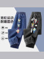 New 2025 Spring Autumn Boys Jeans Anti-Fading Long Pants Stylish Children's Clothing Loose Fit Bootcut Denim Trousers for Kids. 