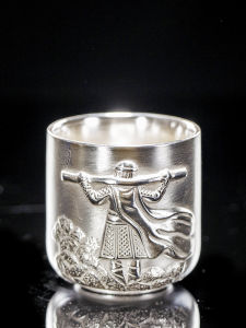 Cốc Trà Thủ Công Đính Bạc Cao Cấp Cốc Trà Pha Trà Kung Fu Quà Tặng Cho Người Lớn Tuổi Bộ Đồ Ăn Uống Bằng Bạc Truyền Thống Trung Quốc