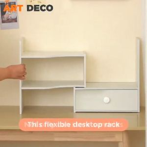 Desk Organizer Adjustable Desktop Storage Rack Shelf Organizer Table top rack Expandable shelf space saver Table rack Office table organizer rak meja